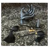 Black Perfume Atomizer Set with Tassel Bulbs,