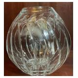 Vintage Polish 24% Lead Crystal Rose Bowl Vase