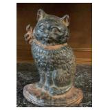 Vintage Cast Iron Cat Doorstop Figural Black Cat
