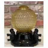Art Deco 1920s Elephant Accent Lamp with Amber