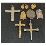 Catholic Religious Medal & Crucifix Pendant Lot