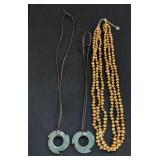 Revelry Multi Strand Pearl Necklace, 2 Green Stone