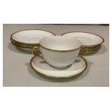 7 Haviland Limoges Porcelain Saucers with Gold