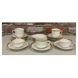 Vintage White Porcelain 5 Cups & 11 Saucers with