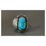 Navajo Bea Tom Turquoise Sterling Silver Ring
