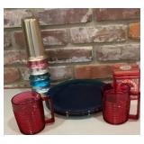 Vintage Colorful Plastic Picnic Tableware Lot
