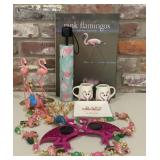 Mixed Pink Flamingo Collectibles Lot with Hannah