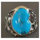 Opalo Mexico 955 Silver Large Turquoise Openwork