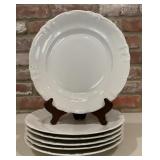 6 Bavaria Germany White Porcelain 12.25' Embossed