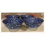 4 Japanese Blue & White Karakusa Vine Pattern