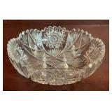 Vintage Brilliant Cut Crystal Bowl, Hobstar Fan