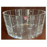 Orrefors Sweden Crystal Bowl, Geometric Panel Cut