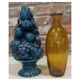 Vintage Inarco Japan Blue Glazed Ceramic Fruit