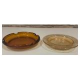 Vintage Amber Glass Ashtray and Vintage Belmont