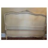 Vintage Provincial Carved Wood Bedstead w/ Ornate