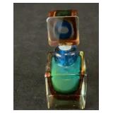 Murano Sommerso Art Glass Perfume Bottle,