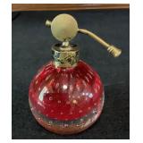 Red Controlled Bubble Art Glass Perfume Atomizer
