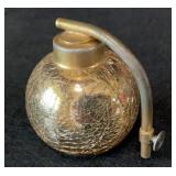 DeVilbiss Gold Plate Crackle Glass Perfume