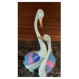 Herend Hungary Hand Painted Porcelain Crane Bird