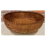 Vintage Handwoven Round Splint Basket with