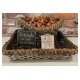 Decorative Woven Silver-Tone Basket & Tray Lot