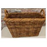 Vintage Large Rectangular Woven Wicker Basket
