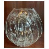 Vintage Polish 24% Lead Crystal Rose Bowl Vase