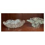 2 Piece Vintage Crystal Lot Brilliant Cut Glass