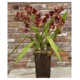 Decorative Faux Burgundy Orchid Arrangement in