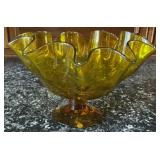 Bischoff Art Glass Amber Controlled Bubble