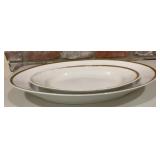 2 Vintage White Porcelain Gold Trim Oval Serving