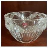 Orrefors Sweden Signed Crystal Bowl, Crisscross