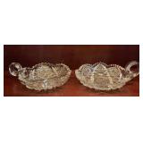 Pair of American Brilliant Period Cut Glass Nappy