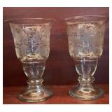 ABP Cut Glass Celery Vases Intaglio Flower Wheel