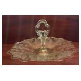 Cambridge Glass Wildflower Etched Center Handle