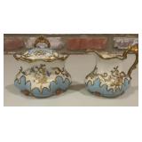 B&H Limoges France Porcelain Sugar Bowl & Creamer
