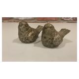 Pair of Rustic Resin Bird Figurines with