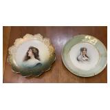 Antique Bavaria Porcelain Portrait Plates,