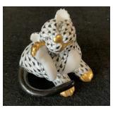 Herend Hungary Porcelain Lion Cub Figurine, Black