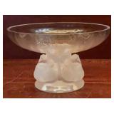 Signed Lalique France Frosted Crystal Bird