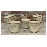 13 Lenox Windsong Gray Floral Platinum Trim Cups