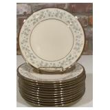 12 Lenox Windsong Gray Floral Platinum Trim