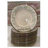 13 Lenox Windsong Gray Floral Platinum Trim