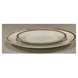 Vintage White Porcelain Gold Trim Oval Serving
