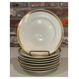 Vintage Set of 8 Ivory Porcelain Dinner Plates