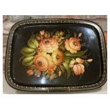 Signed Vintage Russian Zhostovo Hand-Painted