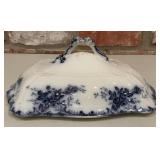 Antique Flow Blue Porcelain Tureen Lid Wall