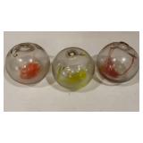 Clear Hand-Blown Art Glass Orb Vases
