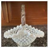 Vintage Fenton French Opalescent Hobnail Ruffled