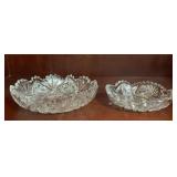Pair Vintage Hand Cut Crystal Bowls, Brilliant